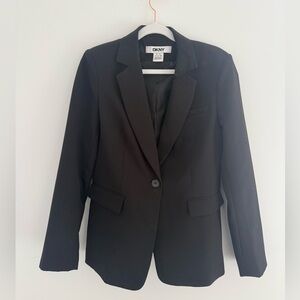 DKNY Black Tailored Blazer | Classic Single Button Suit Jacket | US 4 (S)